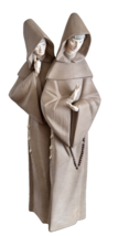 Vintage Lladro Monks at Prayer 15&quot; Tall Religious Porcelain Figurine Scu... - £70.43 GBP