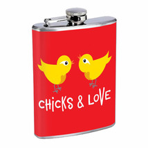 Chicks and Love Em1 Flask 8oz Stainless Steel Hip Drinking Whiskey - £11.70 GBP