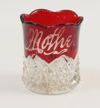 Star of David Toothpick Holder Ruby Engraved Mother c. 1900 - £10.27 GBP