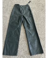 Blank NYC Womens Size 27 The Baxter Pants Green Vegan Leather Moto Style - €19,62 EUR