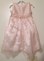 DRESS Toddler SWEA PEA &amp; LILLI Pink Handkerchief Ribbon Roses Dressy Sz ... - £20.74 GBP