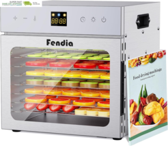 8 Stainless Steel Trays, 600W Fruit Dehydrator, 24H Timer and 190°F Temp... - $221.32