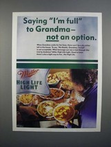 2000 Miller High Life Light Beer Ad - I&#39;m Full Grandma - £14.78 GBP