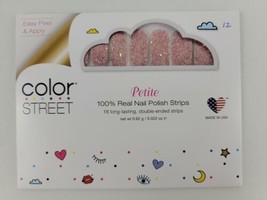 Color Street GLITTERALLY CAN&#39;T Petite Nail Polish Strips Pink Glitter RE... - £26.05 GBP