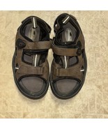 Footjoy Cooljoys 45607 Mens Brown Black Hook &amp; Loop Strappy Golf Sandals... - $27.15 CAD