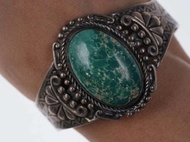 Maisels Fred Harvey Era Native American Sterling/Turquoise Cuff Bracelet i - £435.24 GBP