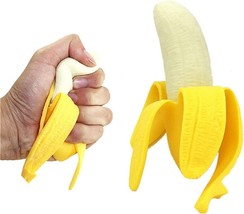 Banana Stress Toy 3 Fidget Squishy Sensory Toy Stress Relief Anti Anxiety Prank - £18.73 GBP