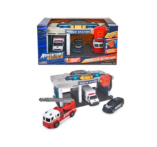 Adventure Force Rescue Station Playset Lights and Sounds 3 Free Wheel Vehicles - £15.71 GBP