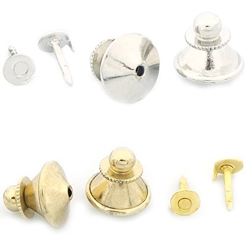 Bluemoona 12 Pcs - Plated Locking Tie Tac Tack Guard Pin Clutch Backs Findings (