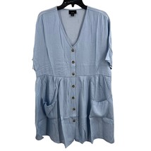 Lumiere Blue Relaxed Fit Button Front Dress Large New - £21.59 GBP