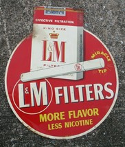 Vintage L&amp;M Cigarette tabaco Filter Metal Sign Advertisement Display - $363.37