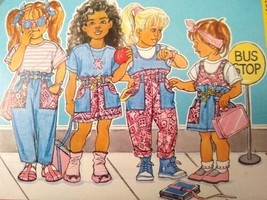 Busybodies Butterick 3788 Girl&#39;s Jumper Overalls Skirt Pants Top Sz 2-4 FF UC - $9.50