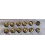 11 Amerock Vintage Brass Button Circular Round Drawer Cabinet Knob Pulls - £30.66 GBP
