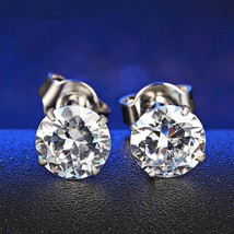 LEKANI 5MM Crystals From Swarovski Genuine 925 Sterling Silver Stud Earrings for - $9.14