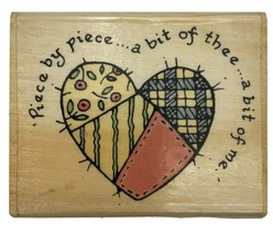 Valentine Quilted Heart Piece By Piece Rubber Stamp Uptown F25070 Sandi ... - $8.77