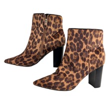 Nine West Faniya Leopard Boots Size 7.5 Ankle Bootie Faux Fur Animal Pri... - £29.65 GBP