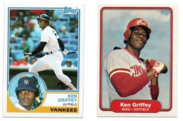 Ken Griffey Sr. Vintage Baseball Card Lot 1982 Fleer/1983 Topps Reds Yankees EX - £1.94 GBP