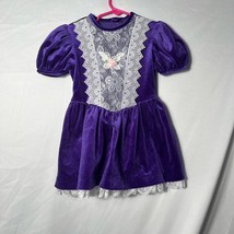 Vintage Girls&#39; Roanna Lace Dress Purple White Size 4 - £16.01 GBP