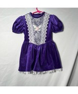 Vintage Girls&#39; Roanna Lace Dress Purple White Size 4 - $20.16