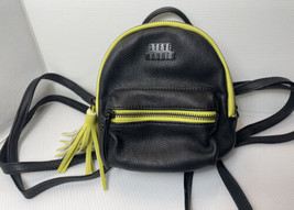 Steve Madden Faux Leather Black Neon Mini Backpack Purse W Tassels Adora... - £14.57 GBP