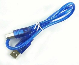 x2 Usb 2.0 A B Adapter Blue Cable Shielded R3 52CM Arduino Uno Mega 2560 Pc Mac - £7.98 GBP