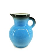 Blue Black Pottery Pitcher Small Hand Painted Decorative Shelf Decor Kni... - £19.01 GBP