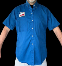 Indy Racing League Mechanics Button Up Blue Shirt - $25.00