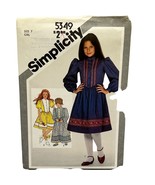 Vintage Sewing Pattern Simplicity #5349 Sz 7 Girls 1980s Jumper Dress - $13.10 CAD