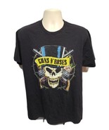 Bravado Guns N Roses Skull with Hat Adult Large Black TShirt - £15.40 GBP