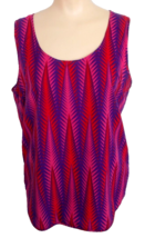 Sleeveless Blouse Macbeth Collection Back Button Pink Purple Sz L - £6.68 GBP