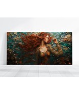Mermaid Decor, Colorful Mermaid Art Large Canvas, Majestic Creature Pain... - £20.35 GBP+
