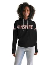 Inspire Black Peach Womens Hoodie with Sleeve Text - $39.99