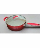 Pioneer Woman ~ Ceramic ~ Nonstick ~ OMBRE RED ~ 4.5 Quart ~ Saute Pan w... - $84.47 CAD