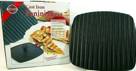 Norpro Cast Iron Black Ribbed Press Sandwich Maker Panini Nonstick NIB - £12.87 GBP