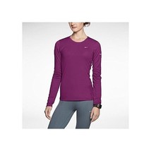 Nike Womens Miler Long-Sleeve Running Shirt Purple Medium 744743-547 Siz... - £22.44 GBP