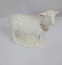 1968 Holland Mold Christmas Nativity Off White &amp; Gold 3.25&quot; Sheep - €9,98 EUR