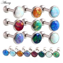 1PC Fashion Opal Ear Cartilage Tragus Piercing Assorted Colors Earring Stud For  - £9.38 GBP