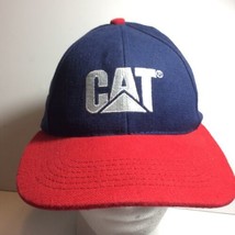 Caterpillar CAT Equipment Vintage Snapback Cap Hat Red White Blue Flag - £11.01 GBP