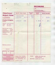 Steigenberger Airport Hotel Guest Receipt &amp; Guest Card Frankfurt Germany  - $15.84