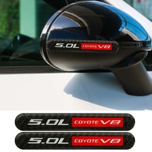 5.0L Coyote V8 Black Carbon Fiber Car Emblem Badge Sticker Protector Guard 2Pcs - £9.32 GBP