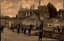 Western Theatre Of War-WW I- Arrancy Ruins German Soldiers Rppc Postcard BK50 - £5.41 GBP