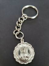 Religious Medal Coin Disc Virgin Mary/Jesus Key Chain  Pendant NOS A1-11 - £7.98 GBP