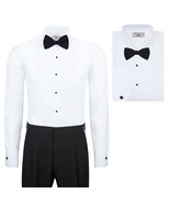 Boltini Italy Men’s Premium Tuxedo Wingtip Collar Dress Shirt with Bow Tie - €23,06 EUR