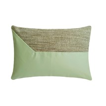 Mint Green Faux Leather 12&quot;x16&quot; Lumbar Pillow Cover Textured Jute -Rhiannon Mint - £23.08 GBP+