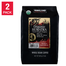 Kirkland Signature Organic Sumatra Whole Bean Coffee, 2 lbs, 2-pack - $70.67