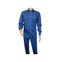 Men INSERCH premium Soft Linen Breathable 2pc Walking Leisure suit LS29116 Royal image 2