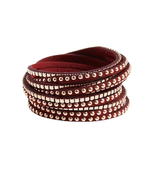 Torrid 8 wire studded wrap bracelet wine and gold snap button closure NW... - £14.96 GBP