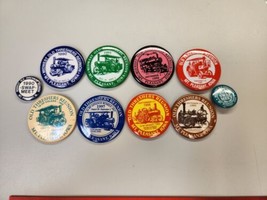 10 Vintage 1990&#39;s Midwest Old Settlers &amp; Threshers Reunion Pinback Buttons - £17.81 GBP
