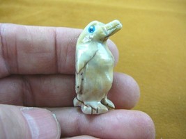 (Y-PEN-21) little tan PENGUIN carving SOAPSTONE PERU FIGURINE stone snow... - £6.78 GBP