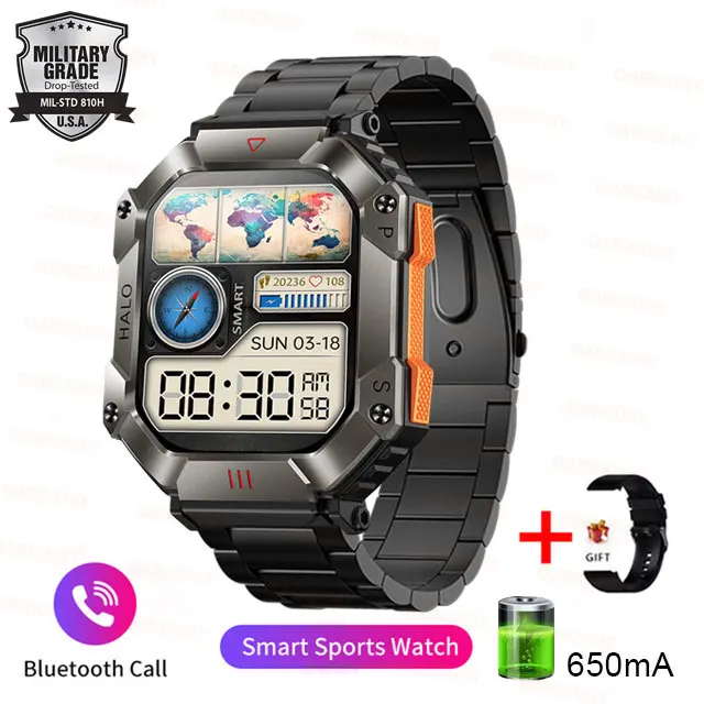 650mAh Battery Watch Waterproof Men Smart Watch Compass Weather Outdoor ... - £55.10 GBP